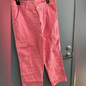 SHEIN pink cargos. Size L. *wrinkled bc folded up*